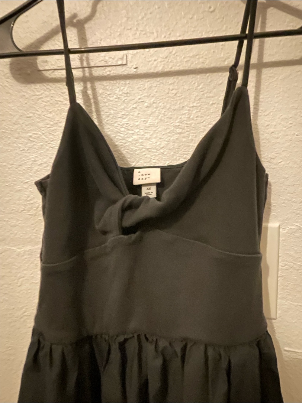 a new day Black Spaghetti-Strap Slip with Twist Front